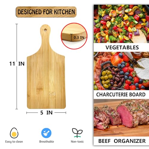 11x5 In Mini Charcuterie Boards,6 Pcs Small Wood Cutting Board Bulk Cutting Board for Crafts with Handle,Laser Engraving Cutting Boards Blank,Unfinished Wood Cutting Boards,Mini Cheese Board as Gift