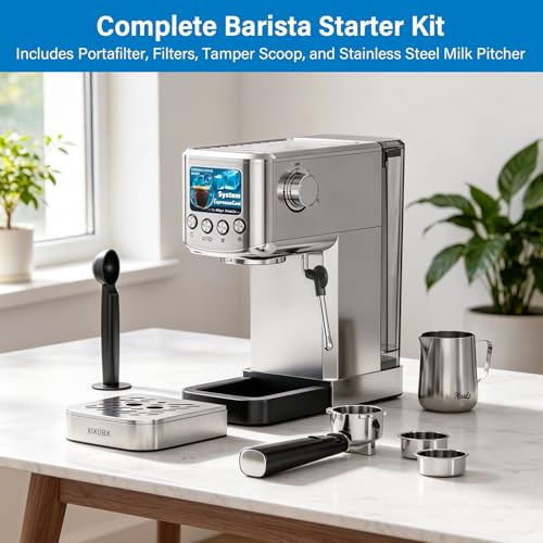 XIXUBX Cold Brew Espresso Machine with Milk Frother, Grey