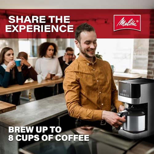 Melitta Aroma Tocco Thermal DRIP PROGRAMMABLE Coffee Machine 8 Cup Coffee Maker with Thermal Carafe Glass Touch Control Panel