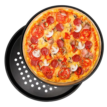 WINDAWNKE 10 Inch Round Pizza Pan with Holes, Carbon Steel Pizza Pans fo Frozen & Homemade Pizza, Nonstick Pizza Tray for Oven