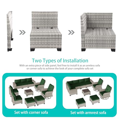 Outdoor Patio Furniture Set PE Wicker Rattan Outdoor Sectional Sofa