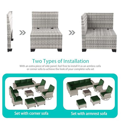 Outdoor Patio Furniture Set PE Wicker Rattan Outdoor Sectional Sofa