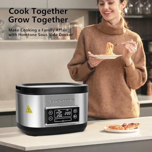 Homtone Sous Vide Cooker, 8 Quart All-in-One Design with Precise Temperature Control, 3D Water Circulation, Easy Setup 1000W for Steak Chicken Meal Prep