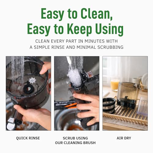 Kuvings AUTO10 Cold Press Juicer Machine – Self-Feeding for Hands-Free Use – Easy to Clean, Quiet 240W Motor, 100 oz Large Masticating Juicer – Designed for Silky Juice with Low Pulp – Matte Black
