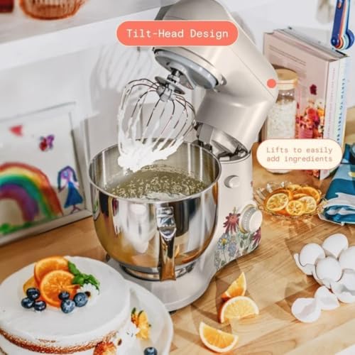 Wonderful Kitchen Stand Mixer 5.3 Qt Bowl, 12 Speeds Tilt-Head, Dough Hook Flat Beater Whisk for Baking Tasks Metal Build for Baking (Wildflower Porcini Taupe)