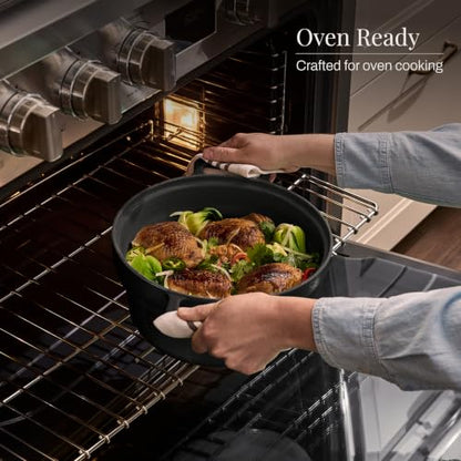 All-Clad 5 Quart 7-in-1 Electric Slow Cooker with Stainless Steel and Cast Iron, 1200W - Black Enamel Crock