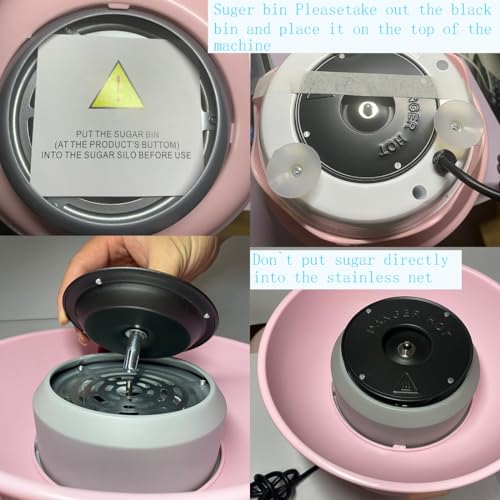 Cotton Candy Machine for Kids, Candy Floss Machine, Portable Mini Electric Cotton Candy Maker for Home Birthday Family Party Christmas Gift, Includes 10 Bamboo Sticks & Sugar Scoop