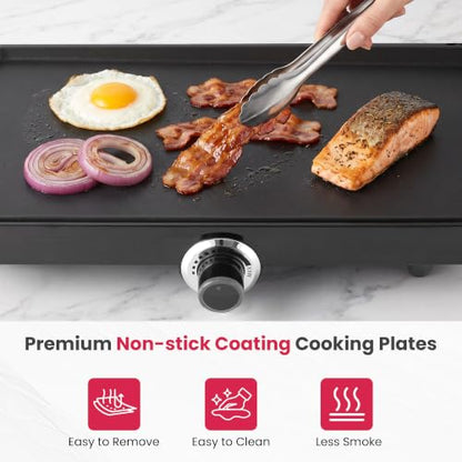 SUNVIVIPRO 38" x 10" Foldable Electric Griddle with 2 Cooking Zones