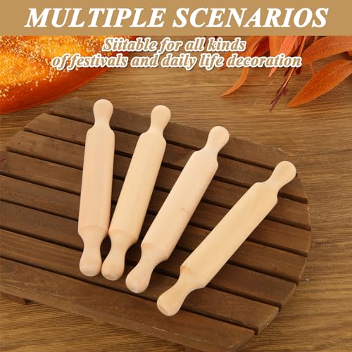 WOPPLXY 50 Pcs Mini Rolling Pin, 5.5 Inches Wooden Rolling Pins, Mini Rolling Pins Bulk, Mini Wood Rolling Pin for Home Kitchen Fondant Pastry Pizza Baking and Crafting