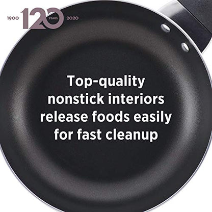 Farberware Dishwasher Safe Nonstick Jumbo Cooker/Saute Pan with Helper Handle -Aluminum, 6 Quart, Blue