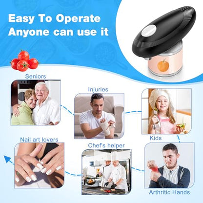Electric Can Opener, Food Safe Automatic Can Opener with Smooth Edge, Open Your Cans with A Simple Press of Button, Can Opener Electric Kitchen Gifts for Seniors and Arthritis