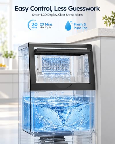 Mojgar Commercial Ice Maker Machine, 120lbs/24H,33lbs Ice Bin,ETL-Certified