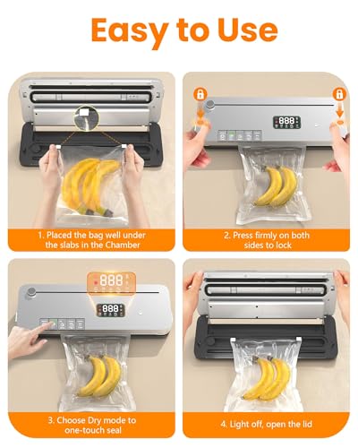 7-in-1 Food Vacuum Sealer Machine, 75kPa Household Kitchen Sealer, 20 Bags
