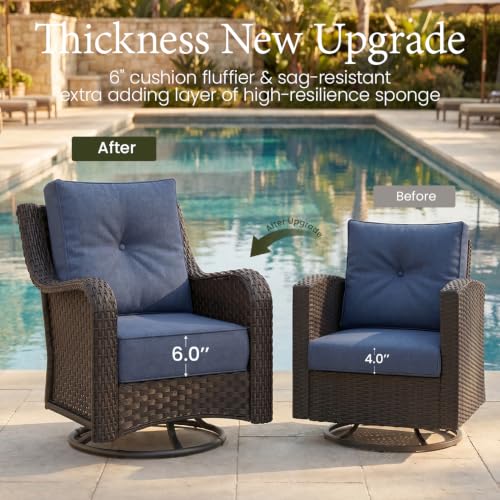 LayinSun 9 Piece Wicker Outdoor Furniture Set with 6-inch Comfy Cushions