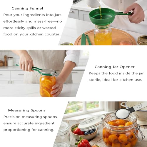 24 Quart Pressure Canner with Gauge & 9-Piece Canning Supplies Starter Kit – Extra Large Aluminum Pressure Cooker for Canning, Induction Compatible, Safe Home Food Preservation