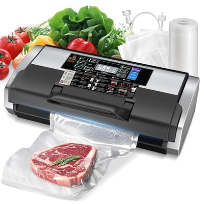 95KPa Vacuum Sealer Machine Commercial Vac Sealer - 10in1 Sys w/Double Heat Seal