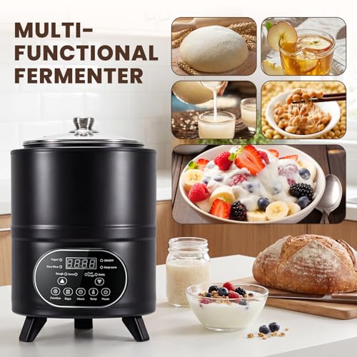 NEWTRY 8L/8.45qt Yogurt Maker, 110V Commercial Yogurt Maker Machine with Time and Temperature Control, Large Capacity Stainless Steel Inner Pot, for Dough Proofing, Rice Wine, Fruit Vinegar