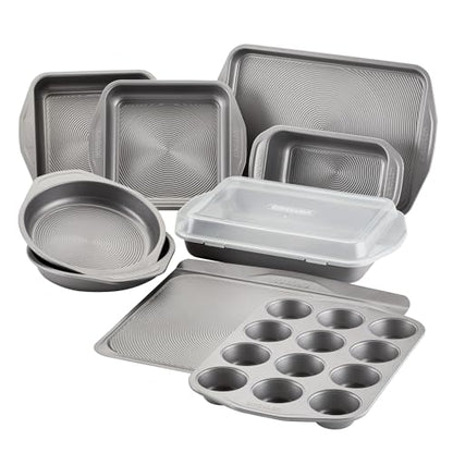 Circulon Total Nonstick Bakeware Set, Metal Baking Pans Set, 10-Piece, Gray