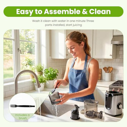 KMFurnila Juicer Machines, Electric Slow Masticating Cold Press Juicer