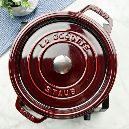 Staub Cast Iron 4-qt Round Cocotte - Grenadine