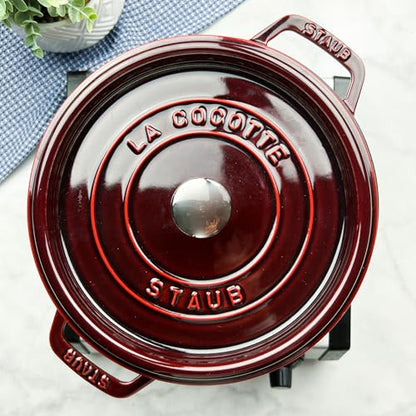 Staub Cast Iron 4-qt Round Cocotte - Grenadine