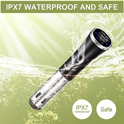 Sous Vide, Wancle Sous Vide Cooker 1100W IPX7 Waterproof Thermal Immersion Circulator With Reservation Function, Easy to store