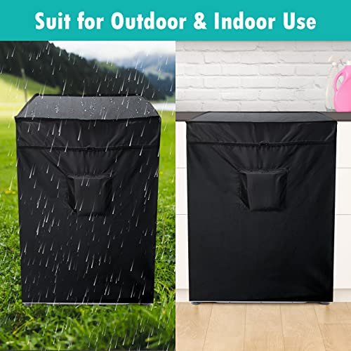 Black Chest Freezer Cover, Luxiv Waterproof Freezer Covers Compact for 3.5 Cubic Feet Chest Freezer Cover for Open, Zipper Pocket, Strap