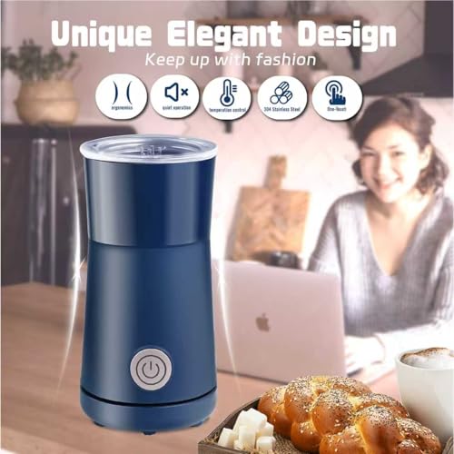 Seydere Simple Milk Frother, 2 in 1 Milk Steamer and Frother, Electric Milk Steamer, Milk Warmer and Hot Milk Foam Maker for Latter, Macchiato, Cappuccinos，Blue