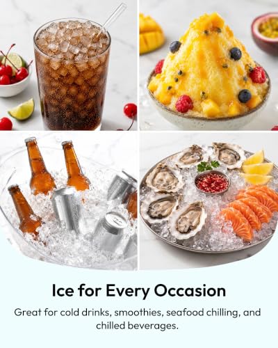 Euhomy Countertop Nugget Ice Maker, 35lbs Daily Sonic Crushed Ice Machine