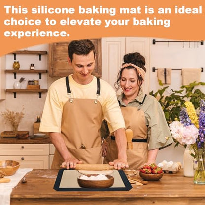 Silicone Baking Mat,Silicone Mat,2 Pack Reusable Non-Stick Baking Mat,Food Safe Silicone Mats for Baking, Oven Baking Sheet for Making Cookies, Macaroons, Bread,(11.8"L x 8.3"W)