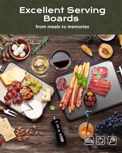 SNOWCLAD Stainless Steel Cutting Board,Double Sided Steel Bread Boards for kitchen,Stainless Steel/Wheat straw pp Large Board for meat,non toxic Chopping,16 * 11 Inch,Dishwasher Safe