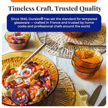 Duralex Le Gigogne Glass Mixing Bowl Set – 9-Piece Clear Stackable Prep Bowls Made of Durable Glass