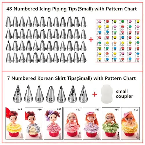 ANSLYQA Cake Decorating Kit, 393 Pcs with Aluminium Cake Turntable, Leveler, 55 Numbered Icing+Skirt Tips, 2 Spatulas, 3 Scrapers, 5 Couplers, 100 Pastry Bags, 150 Cupcake Liners & More Baking Tools