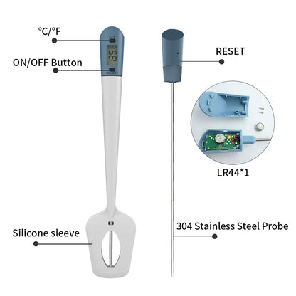 Efeng Candy Thermometer Spatula for Digital Cooking with Pot Clip – Silicon Spatula with Meat Thermometer, Instant Read Thermometer for Candy,Chocolate,Grill Meat Cooking