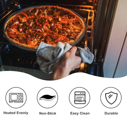 AKOLAFE 6 Pack 12 Inch Pizza Pan for Oven Round Pizza Pan with Holes Large Pizza Tray Set Carbon Steel Non Stick Pizza Plates Perforated Pizza Baking Sheet Personal Metal Platter for Grilling, Cooking