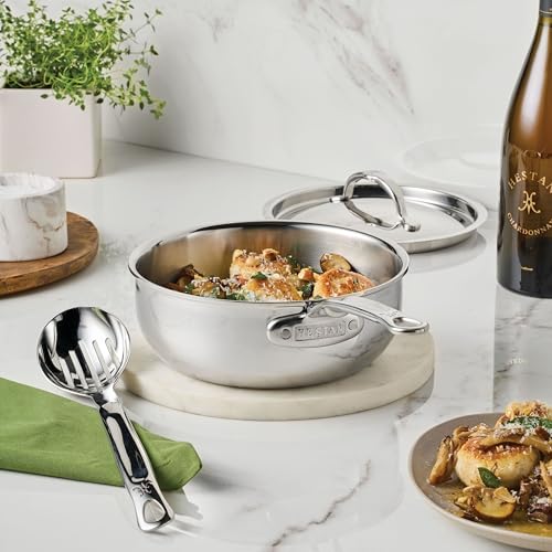 Hestan ProBond Luxe Saucepan with Lid, 2 Quart Polished Tri-Ply Stainless Steel - Professional Clad Cookware, Induction Compatible, Oven Safe