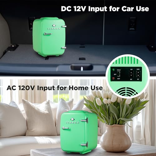 IceBox 4-Liter Mini Fridge Cooler/Warmer, IBMF4MNT, Mint Green