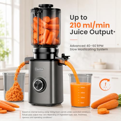3-in-1 Cold Press Juicer 5.3", Filter-Free, Easy to Clean, Dishwasher Safe
