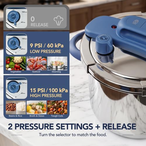 MICHELANGELO 4.2QT Stainless Steel Stovetop Pressure Cooker Set