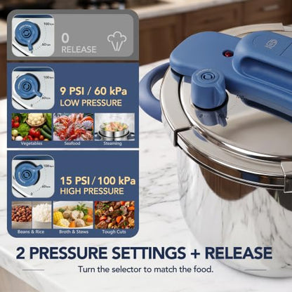 MICHELANGELO 4.2QT Stainless Steel Stovetop Pressure Cooker Set