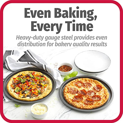GoodCook Set of 4 Nonstick Steel 10 Inch Personal Pizza Pans Set, Gray