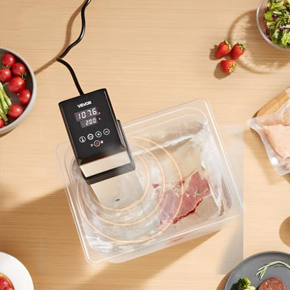 VEVOR Sous Vide Precision Cooker, 1500W Sous-Vide Cooking Machine, Immersion Circulator with LED Digital Display, Adjustable Screw Clamp, Fast-Heating, Accurate Temperature & Timer Control, Sous-Vide