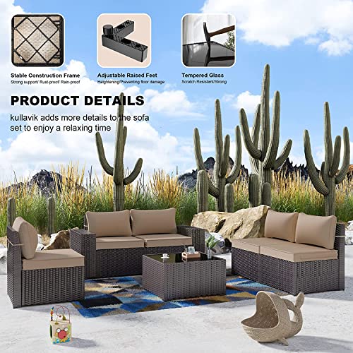Kullavik 12 Piece Patio Furniture Set, Outdoor Wicker Sectional Sofa