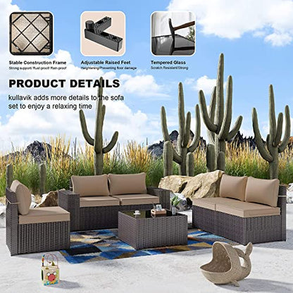 Kullavik 12 Piece Patio Furniture Set, Outdoor Wicker Sectional Sofa