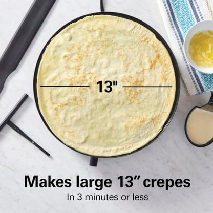 Hamilton Beach Electric Crepe Maker With 13” Ceramic Nonstick Griddle