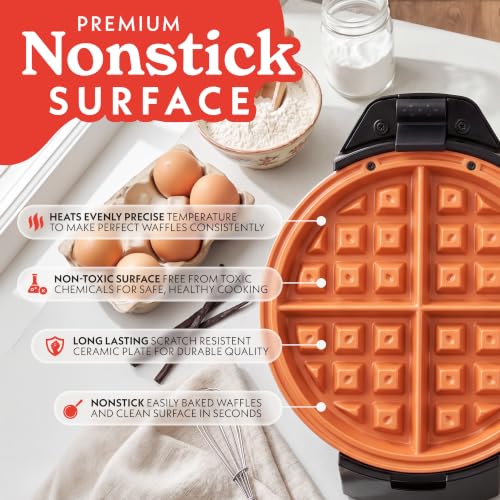 Gourmia Belgian Waffle Maker - Nonstick Cooking Plates, Stainless Steel