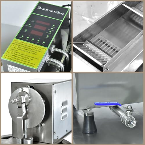 Kolice Commercial Donuts Making Machine,Frying Donuts Maker,Mini Donut Maker,Included Timer Control, Auto Counting,Flipping, Dropping