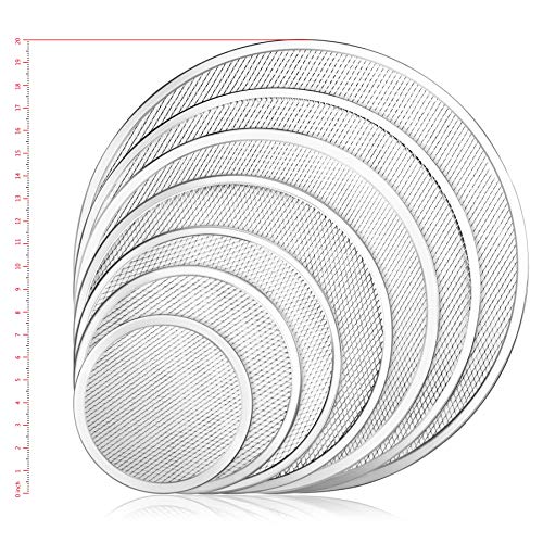 New Star Foodservice Restaurant-Grade Seamless Aluminum Pizza Baking Screen, 12 Inch, Pack of 6