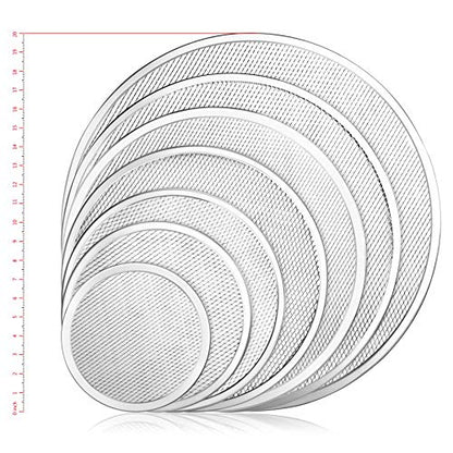 New Star Foodservice Restaurant-Grade Seamless Aluminum Pizza Baking Screen, 12 Inch, Pack of 6