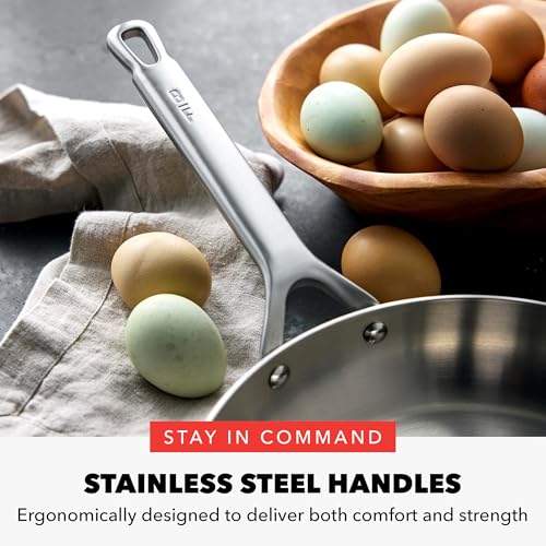 GreenPan x Bobby Flay 10 Piece Stainless Steel Cookware Set, Tri-Ply Multiclad Pots & Pans, Professional Grade, Oven & Broiler Safe to 600°F, Dishwasher Safe, Durable, Induction Compatible, Silver